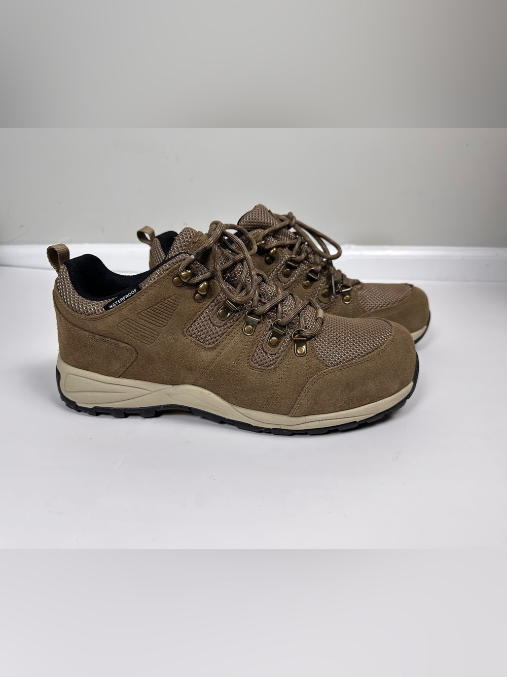 Drew Canyon Men’s 12.5 Waterproof Olive Suede Hiking Orthopedic Shoes